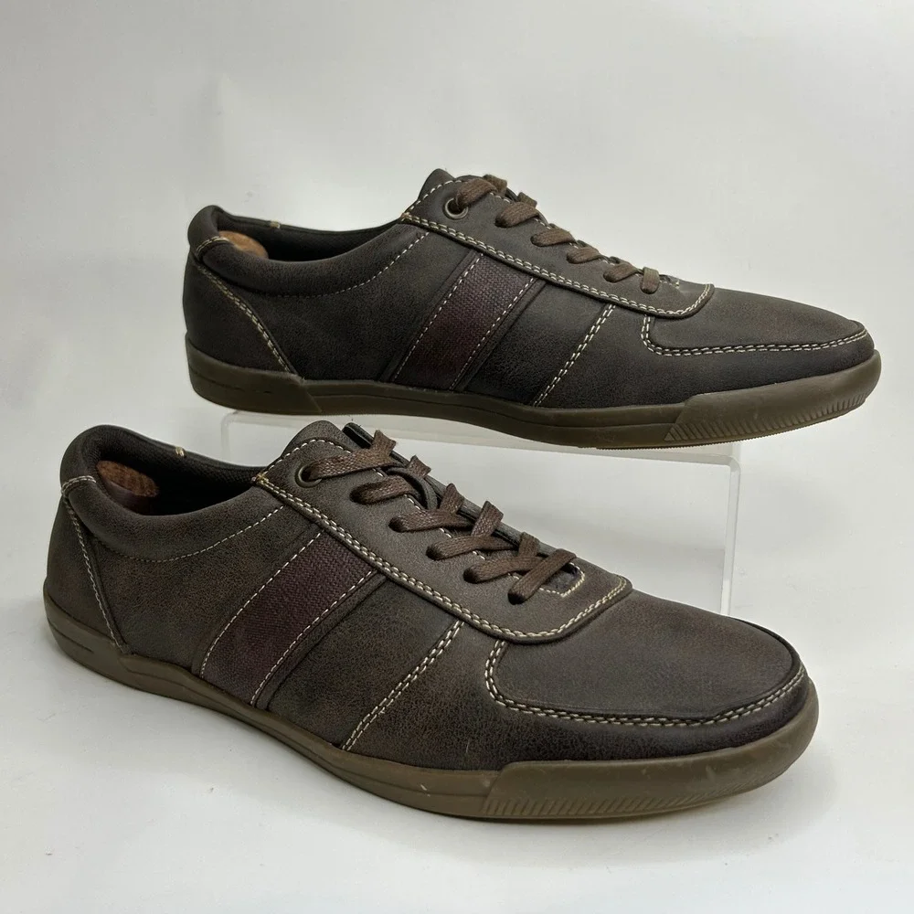 Madden M-Easel Mens Brown PU Leather Fashion Sneakers Size 9M Low Top Shoes